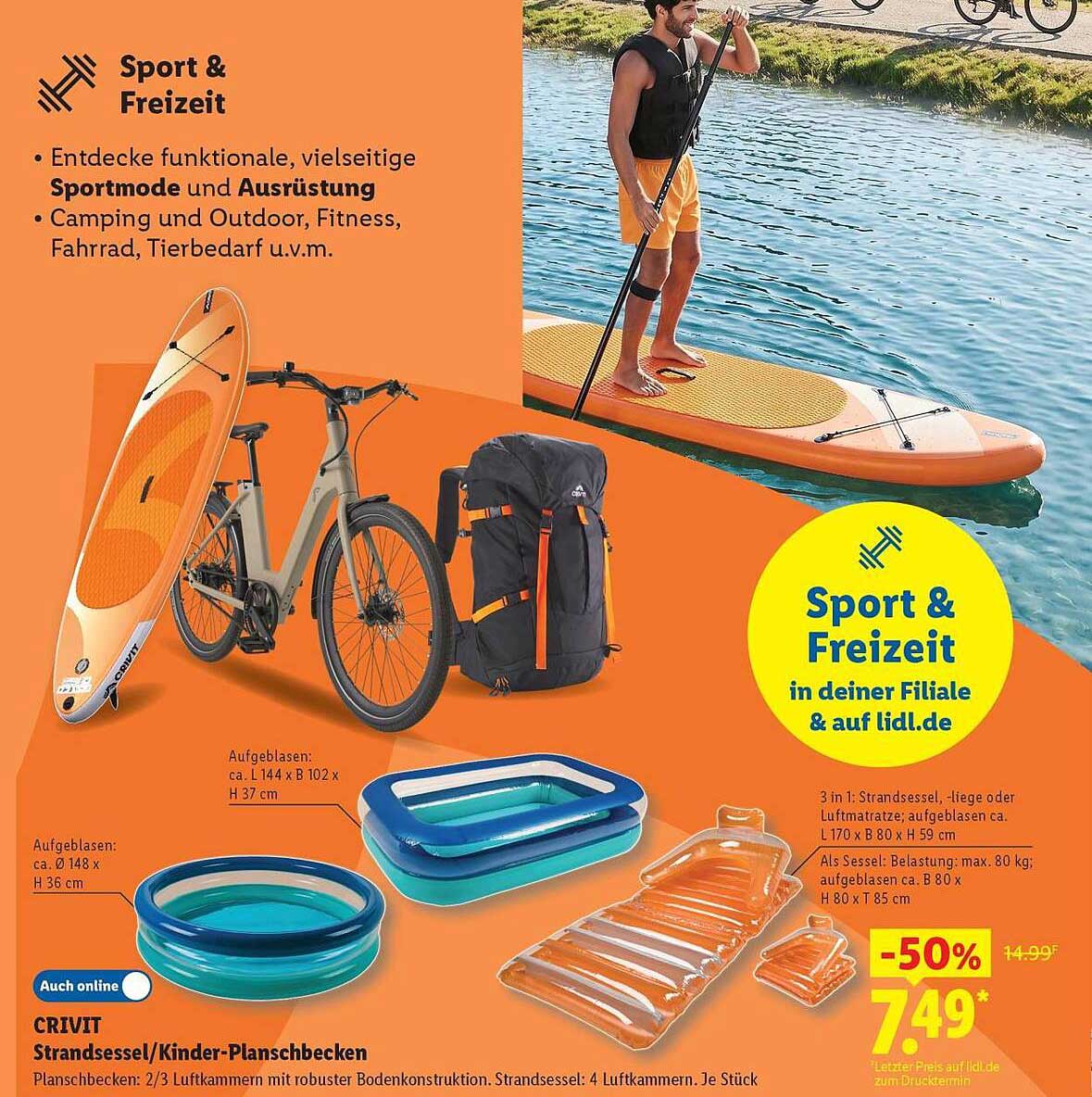 CRIVIT Strandsessel/Kinder-Planschbecken