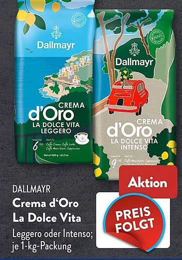 DALLMAYR Crema d'Oro La Dolce Vita Legegro oder Intenso; je 1-kg-Packung