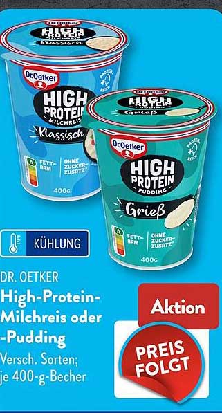 DR. OETKER High-Protein-Milchreis oder -Pudding