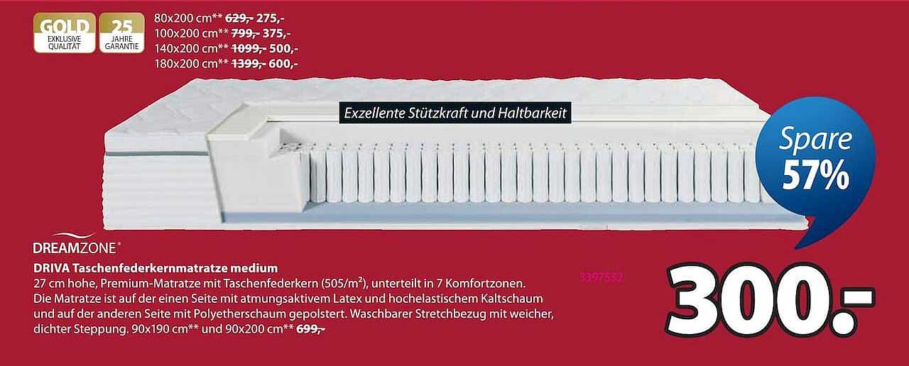 DRIVA Taschenfederkernmatratze medium