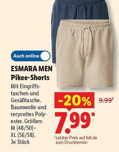 ESMARA MEN Pikee-Shorts