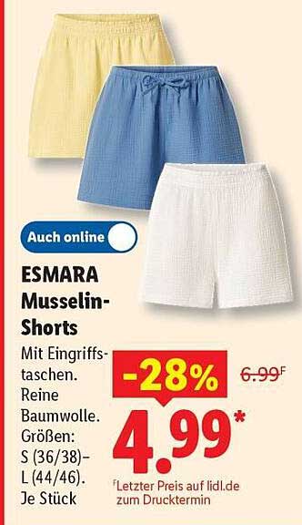 ESMARA Musselin-Shorts