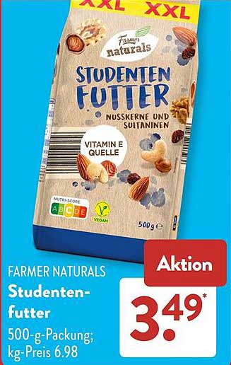 Farmer Naturals Studenten-futter 500-g-Packung; kg-Preis 6.98