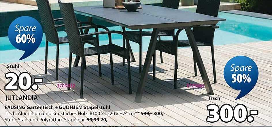 FAUSING Gartentisch + GUDHJEM Stapelstuhl