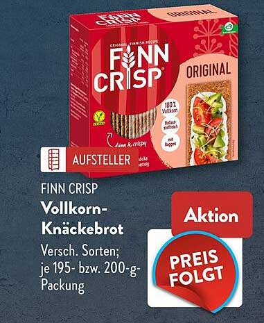FINN CRISP Vollkorn-Knäckebrot Versch. Sorten; je 195- bzw. 200-g-Packung