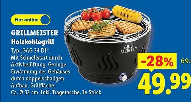 GRILLMEISTER Holzkohlegrill