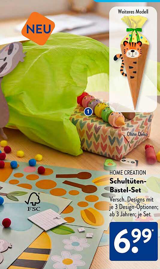 HOME CREATION Schultüten-Bastel-Set