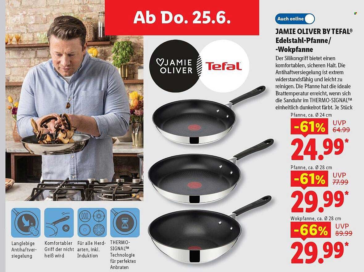 JAMIE OLIVER BY TEFAL® Edelstahl-Pfanne/-Wokpfanne