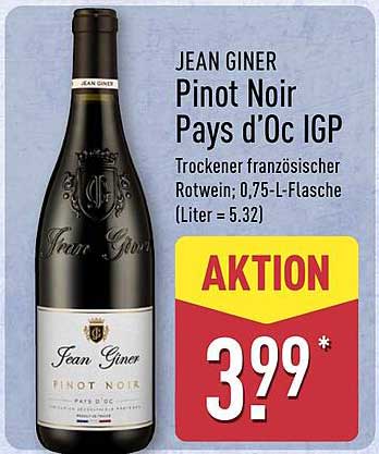 JEAN GINER Pinot Noir Pays d'Oc IGP