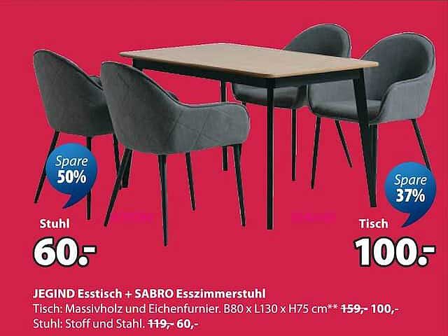 JEGIND Esstisch + SABRO Esszimmerstuhl