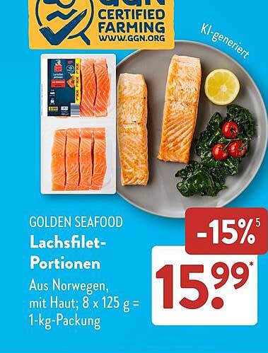 Lachsfilet-Portionen