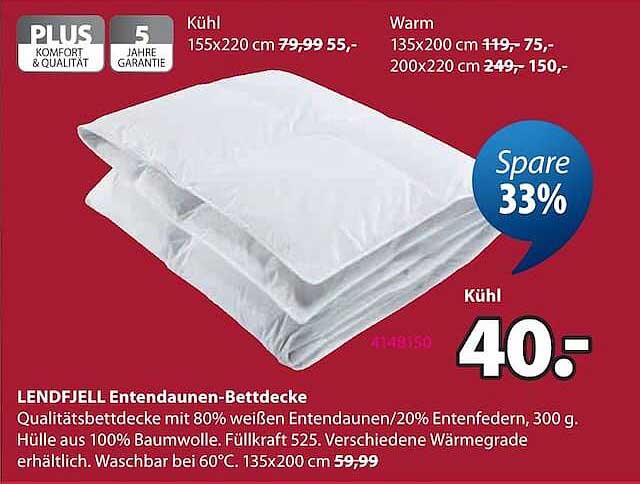 LENDFJELL Entendaunen-Bettdecke