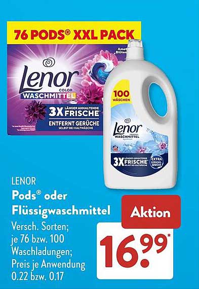 LENOR Pods® oder Flüssigwaschmittel