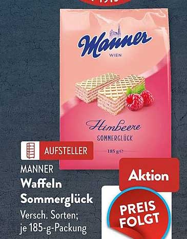 Manner Waffeln Sommerglück Versch. Sorten; je 185-g-Packung