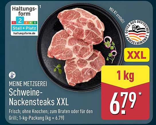 MEINE METZGEREI Schweine-Nackensteaks XXL