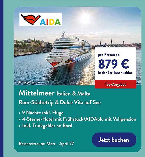 Mittelmeer Italien & Malta Rom-Städtetrip & Dolce Vita auf See