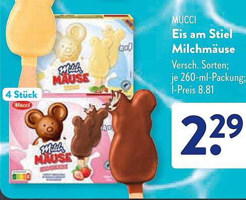 MUCCI Eis am Stiel Milchmäuse
