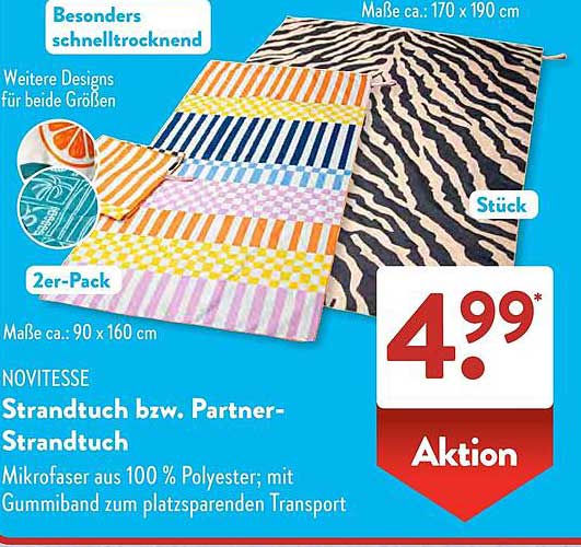 NOVITESSE Strandtuch bzw. Partner-Strandtuch
