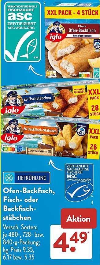 Ofen-Backfisch, Fisch- oder Backfischstäbchen