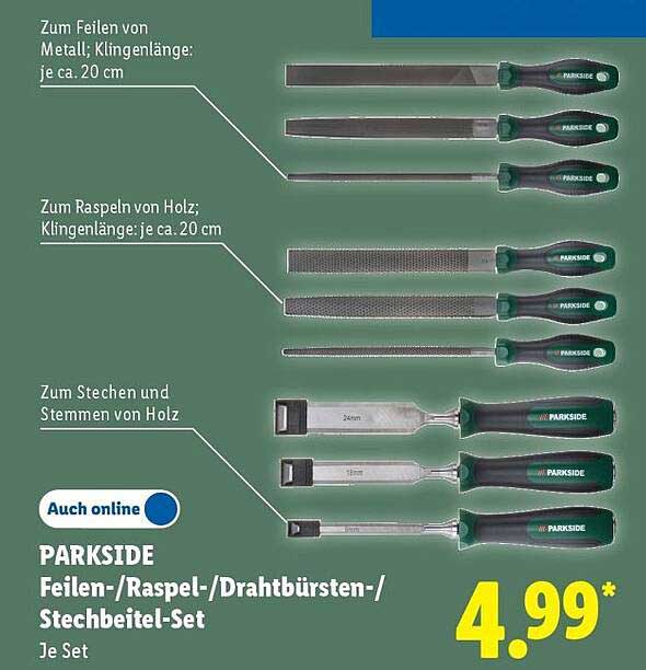 PARKSIDE Feilen-/Raspel-/Drahtbürsten-/Stechbeitel-Set