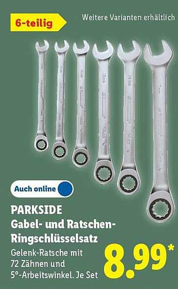 PARKSIDE Gabel- und Ratschen-Ringschlüsselsatz