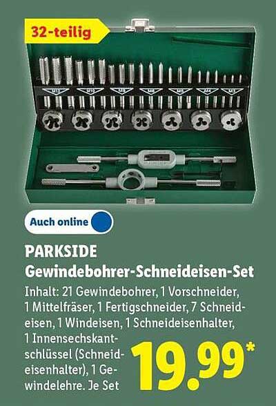 PARKSIDE Gewindebohrer-Schneideisen-Set