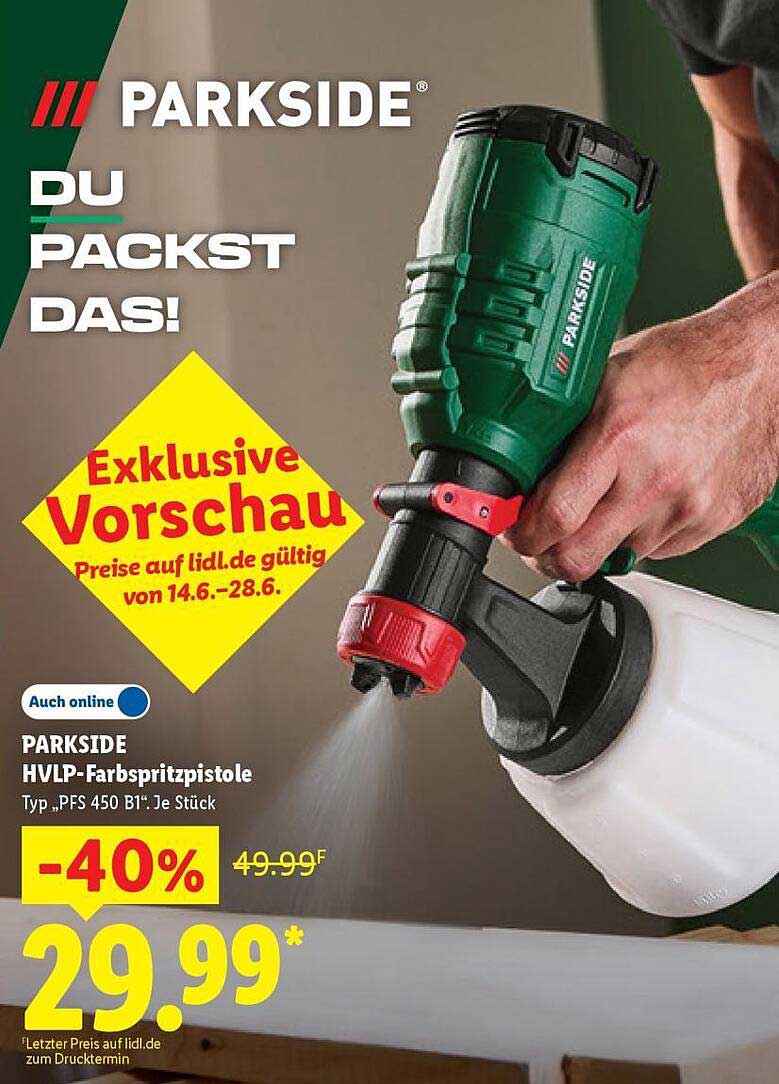 PARKSIDE HVLP-Farbspritzpistole Typ „PFS 450 B1“ Je Stück
