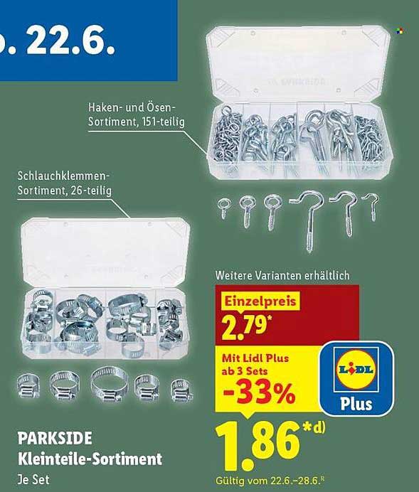 PARKSIDE Kleinteile-Sortiment Je Set