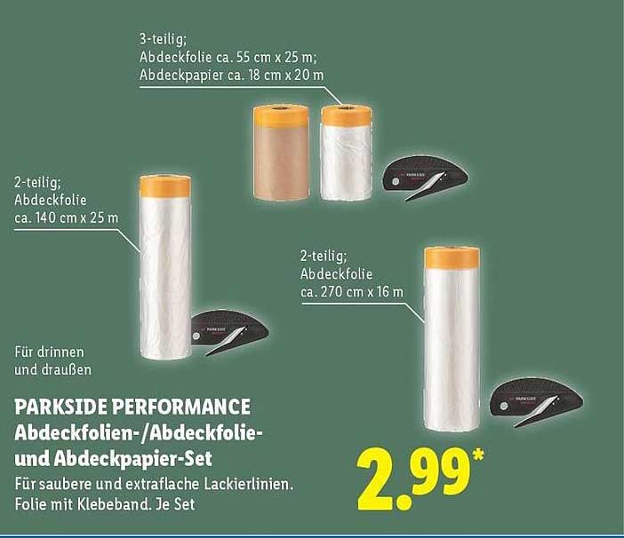 PARKSIDE PERFORMANCE Abdeckfolien-/Abdeckfolie- und Abdeckpapier-Set