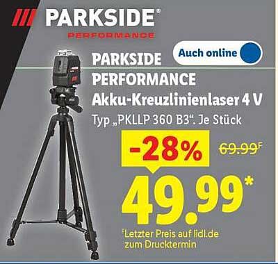 PARKSIDE PERFORMANCE Akku-Kreuzlinienlaser 4 V Typ „PKLLP 360 B3“ Je Stück