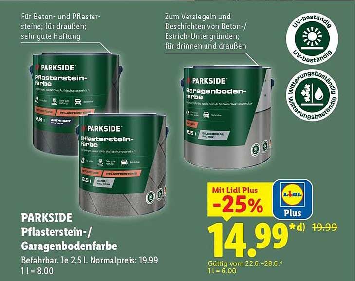 PARKSIDE Pflasterstein-/Garagenbodenfarbe