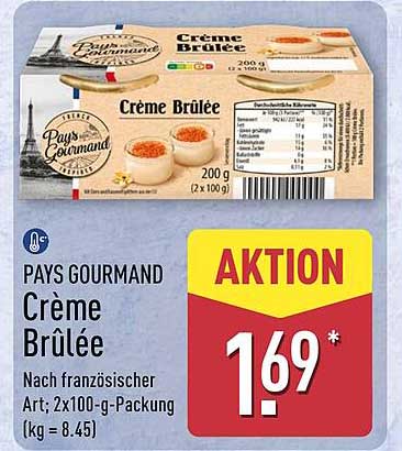 PAYS GOURMAND Crème Brûlée