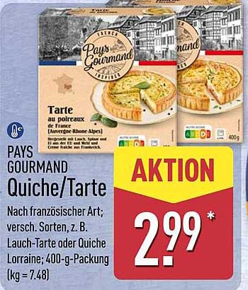 PAYS GOURMAND Quiche/Tarte