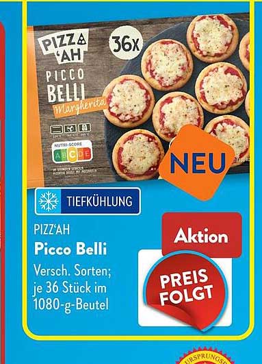 PIZZ'AH Picco Belli Versch. Sorten; je 36 Stück im 1080-g-Beutel