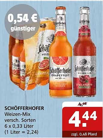 SCHÖFFERHOFER Weizen-Mix versch. Sorten 6 x 0,33 Liter (1 Liter = 2,24)