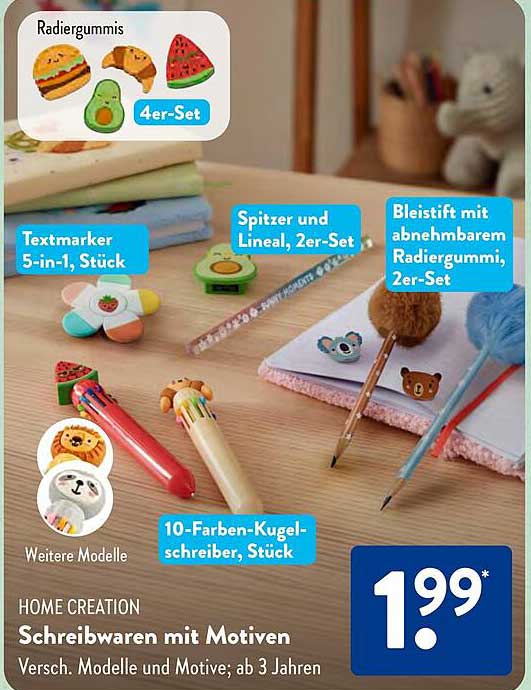 Schreibwaren mit Motiven