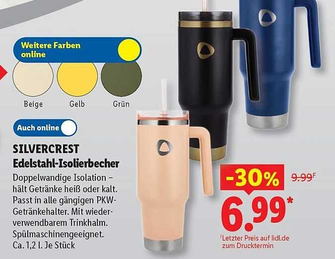 SILVERCREST Edelstahl-Isolierbecher