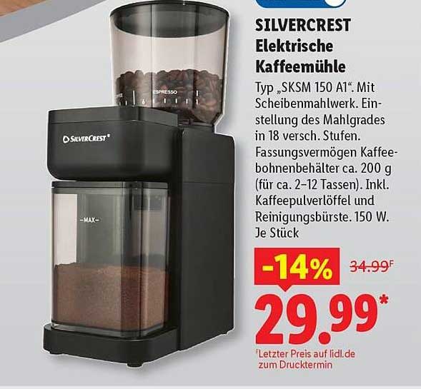 SILVERCREST Elektrische Kaffeemühle