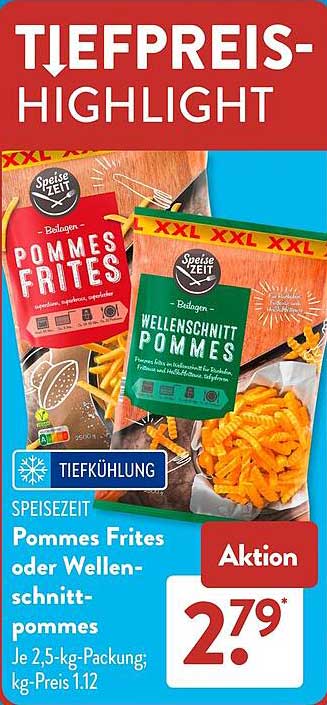 SPEISEZEIT Pommes Frites oder Wellenschnitt-pommes
