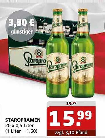 STAROPRAMEN 20 x 0,5 Liter (1 Liter = 1,60)