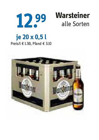 Warsteiner alle Sorten je 20 x 0,5 l