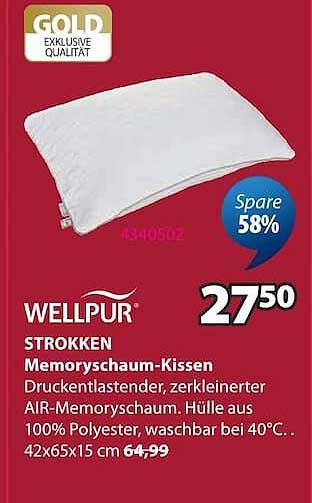 WELLPUR STROKKEN Memoryschaum-Kissen