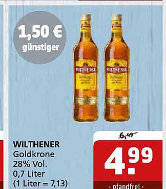 WILTHENER Goldkrone 28% Vol. 0,7 Liter (1 Liter = 7,13)