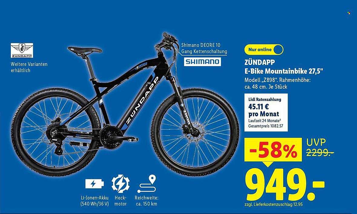 ZÜNDAPP E-Bike Mountainbike 27,5"