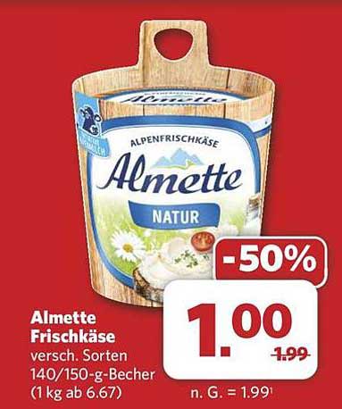 Almette Frischkäse verschiedenen Sorten 140/150-g-Becher