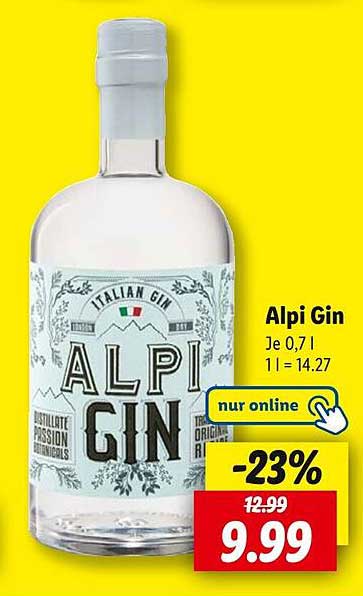 Alpi Gin 0,7 l - Italienischer Gin zum bestechenden Preis
