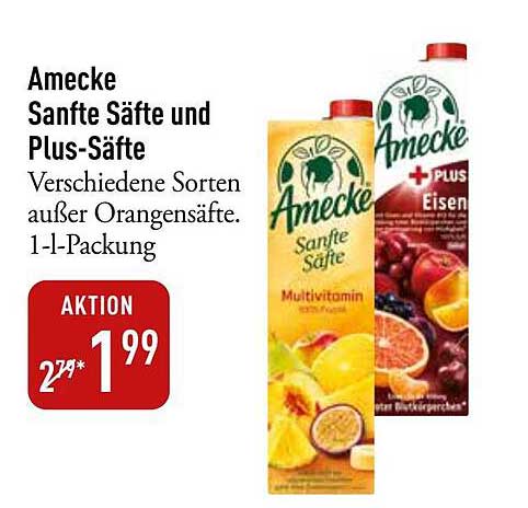 Amecke Sanfte Säfte und Plus-Säfte 1-l-Packung