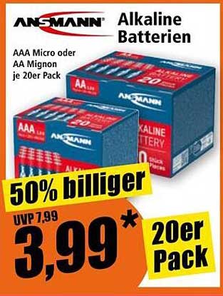 ANSMANN Alkaline Batterien 20er Pack