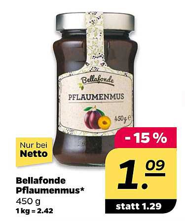 Bellafonde Pflaumenmus 450 g