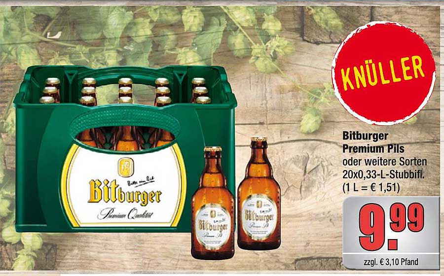 Bitburger Premium Pils oder weitere Sorten 20x0,33-L-Stubbifl.